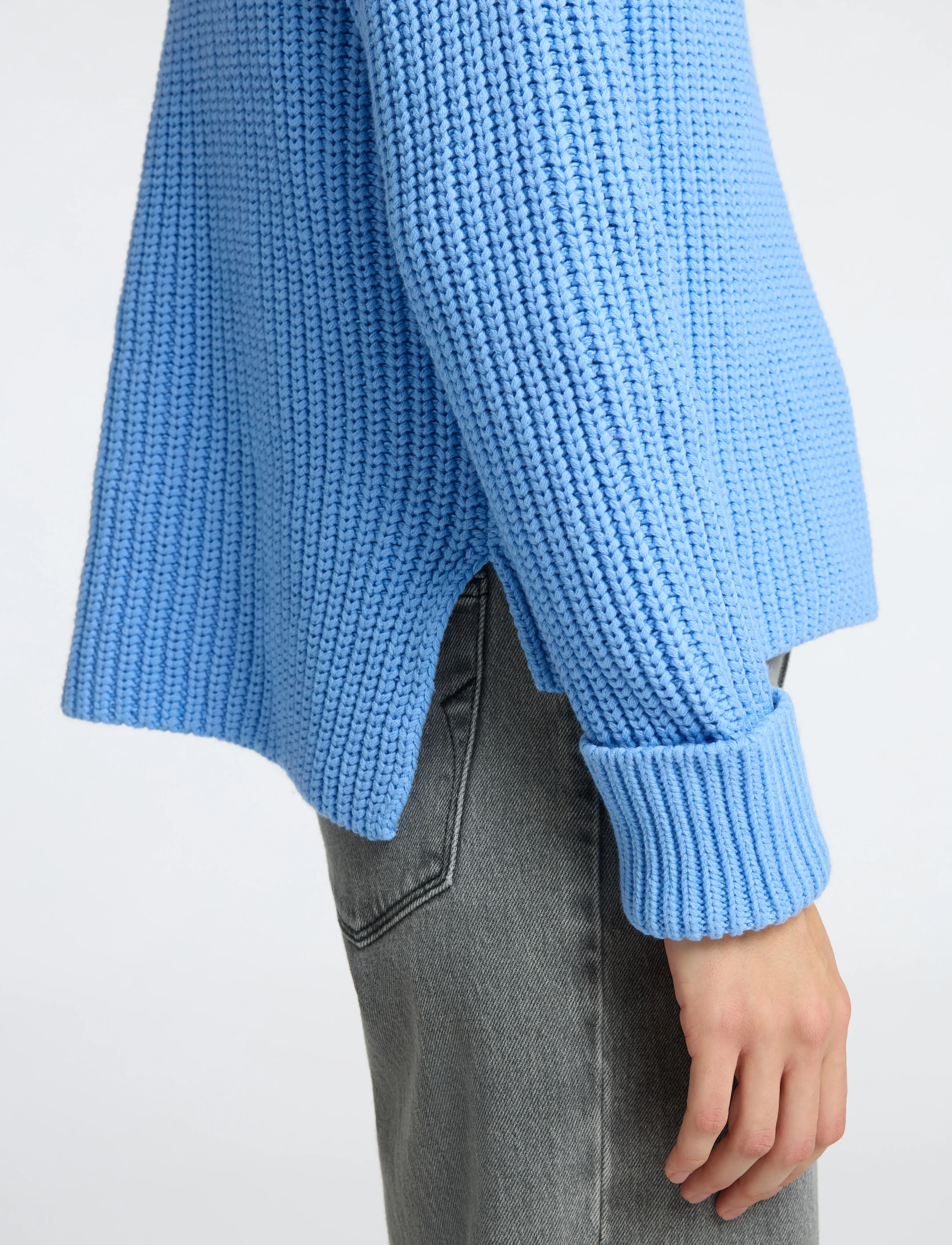 Selected - SLFSELMA LS KNIT T-NECK - jumpers - cornflower blue - 5