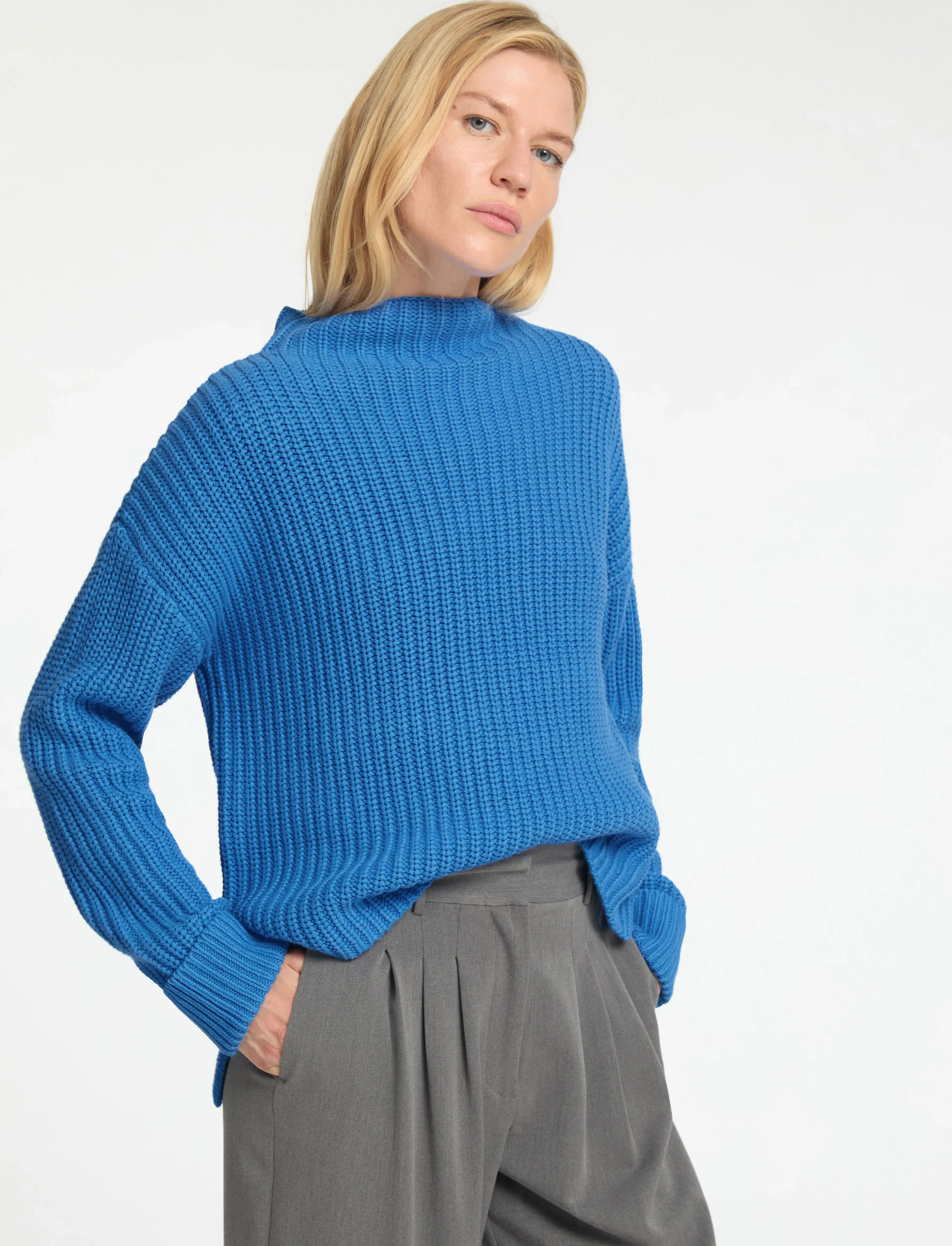 Selected - SLFSELMA LS KNIT T-NECK - pullover - super sonic - 5