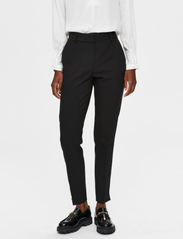 Selected Femme - SLFRITA MW SLIM PANT BLACK B NOOS - tailored trousers - black - 0