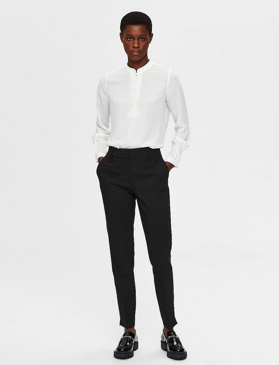 Selected - SLFRITA MW SLIM PANT BLACK B NOOS - formell - black - 4