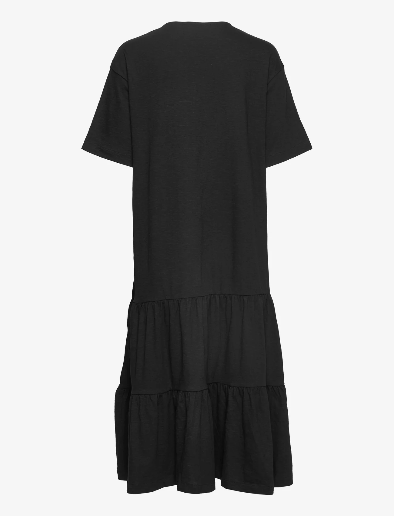 Selected Femme - SLFREED 2/4 MIDI DRESS M - t-shirtklänningar - black - 1