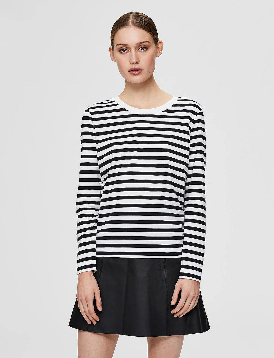 Selected - SLFSTANDARD LS TEE STR NOOS - pikkade varrukatega topid - black - 0