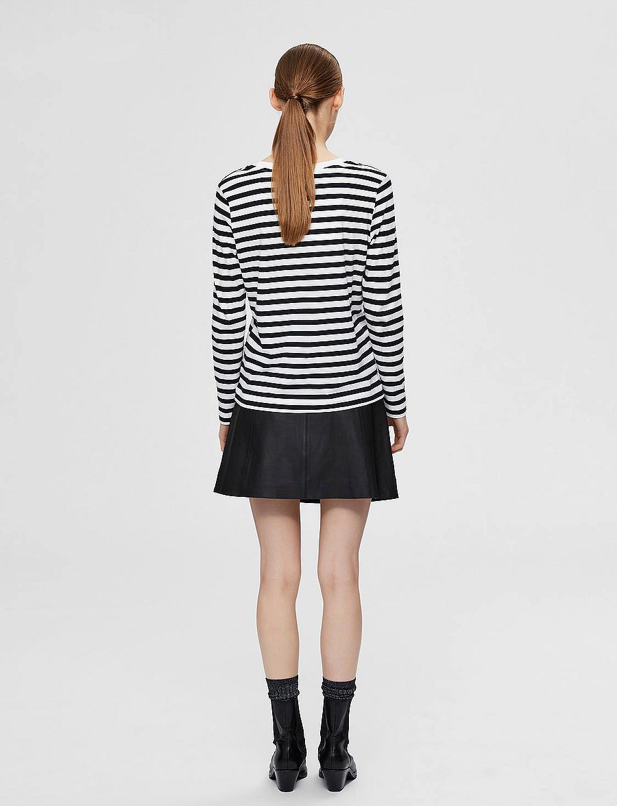Selected - SLFSTANDARD LS TEE STR NOOS - pikkade varrukatega topid - black - 3
