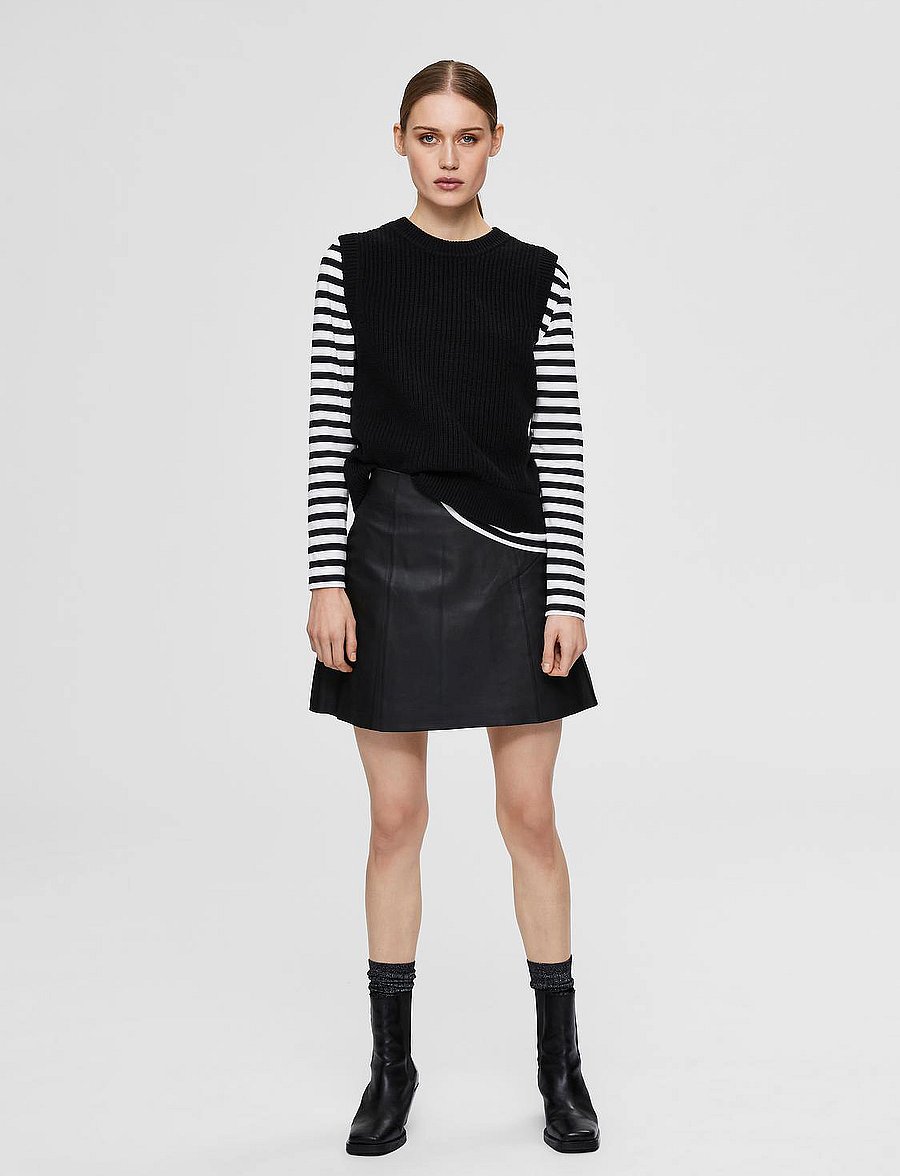 Selected - SLFSTANDARD LS TEE STR NOOS - pikkade varrukatega topid - black - 4