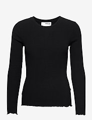 Selected Femme - SLFANNA LS CREW NECK TEE S NOOS - madalaimad hinnad - black - 0