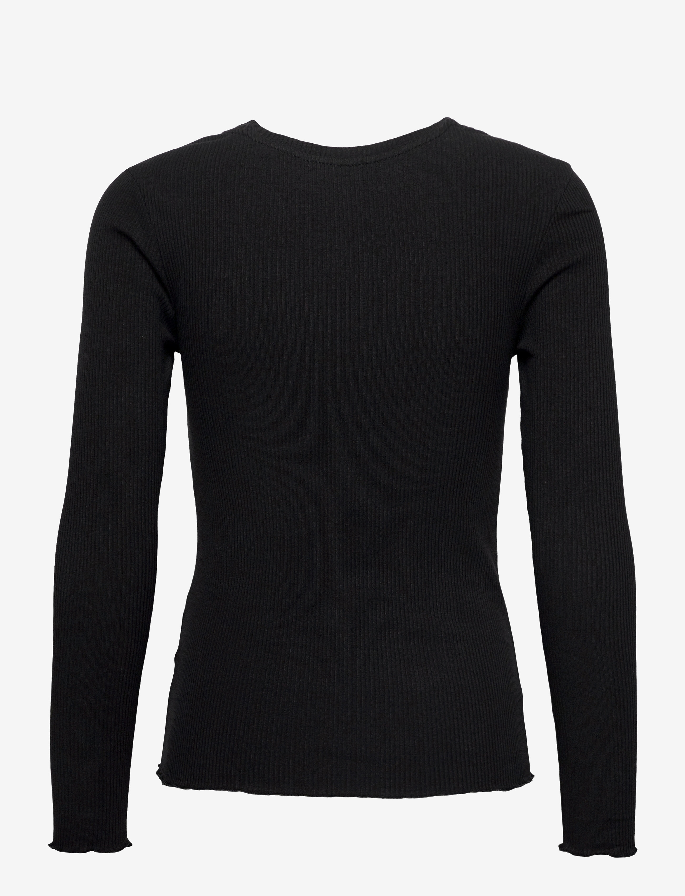 Selected - SLFANNA LS CREW NECK TEE S NOOS - langärmlige tops - black - 2