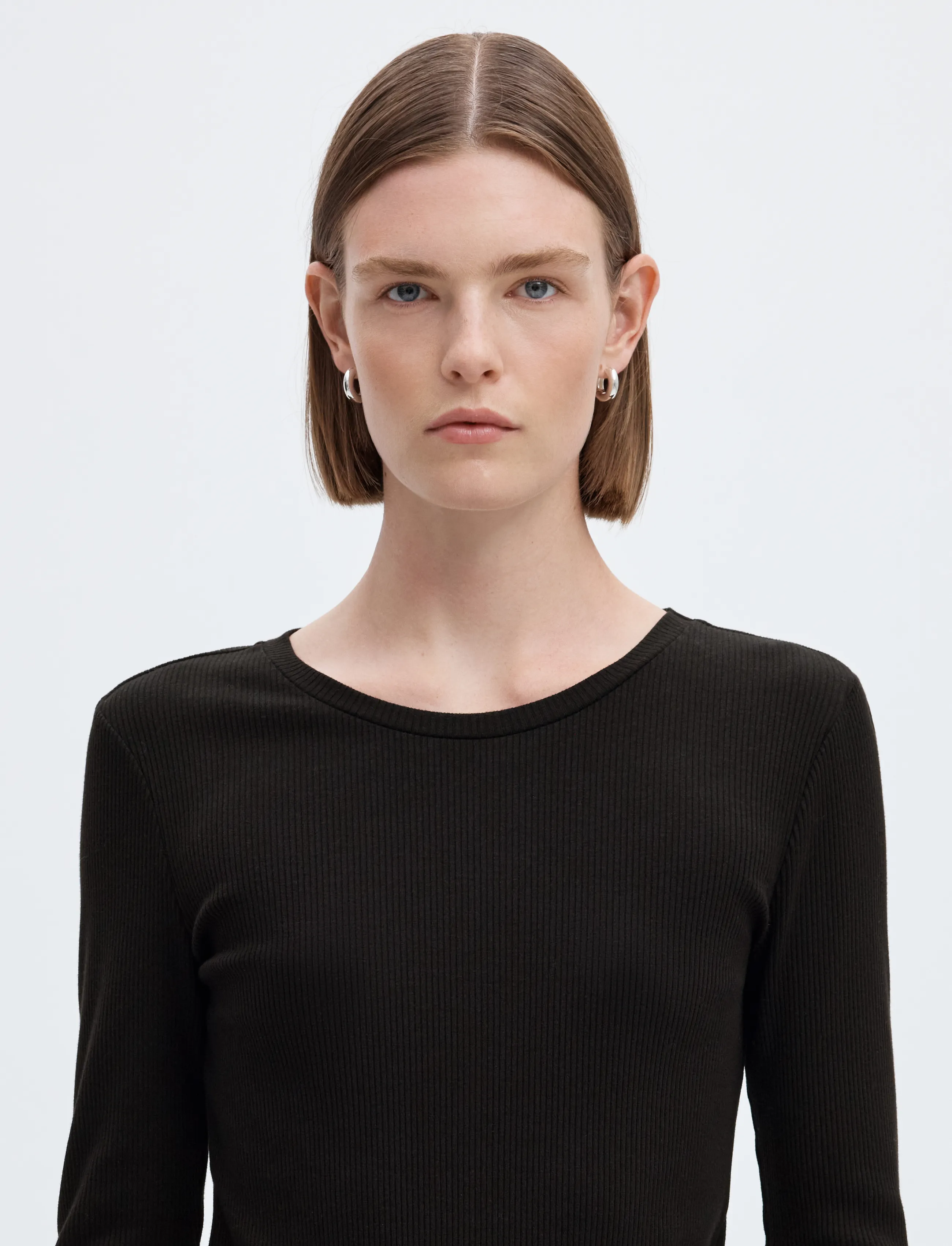 Selected - SLWANNA LS CREW NECK TEE S NOOS - pikkade varrukatega topid - black - 5