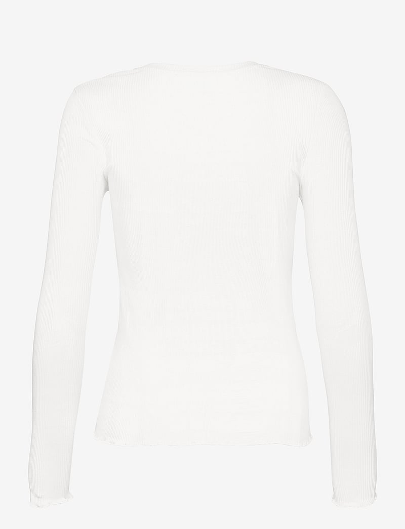 Selected - SLFANNA LS CREW NECK TEE S NOOS - långärmade toppar - snow white - 2