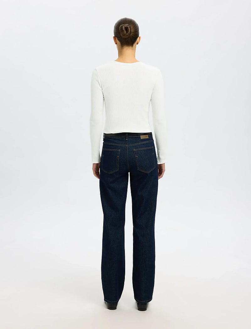 Selected - SLFANNA LS CREW NECK TEE S NOOS - långärmade toppar - snow white - 3