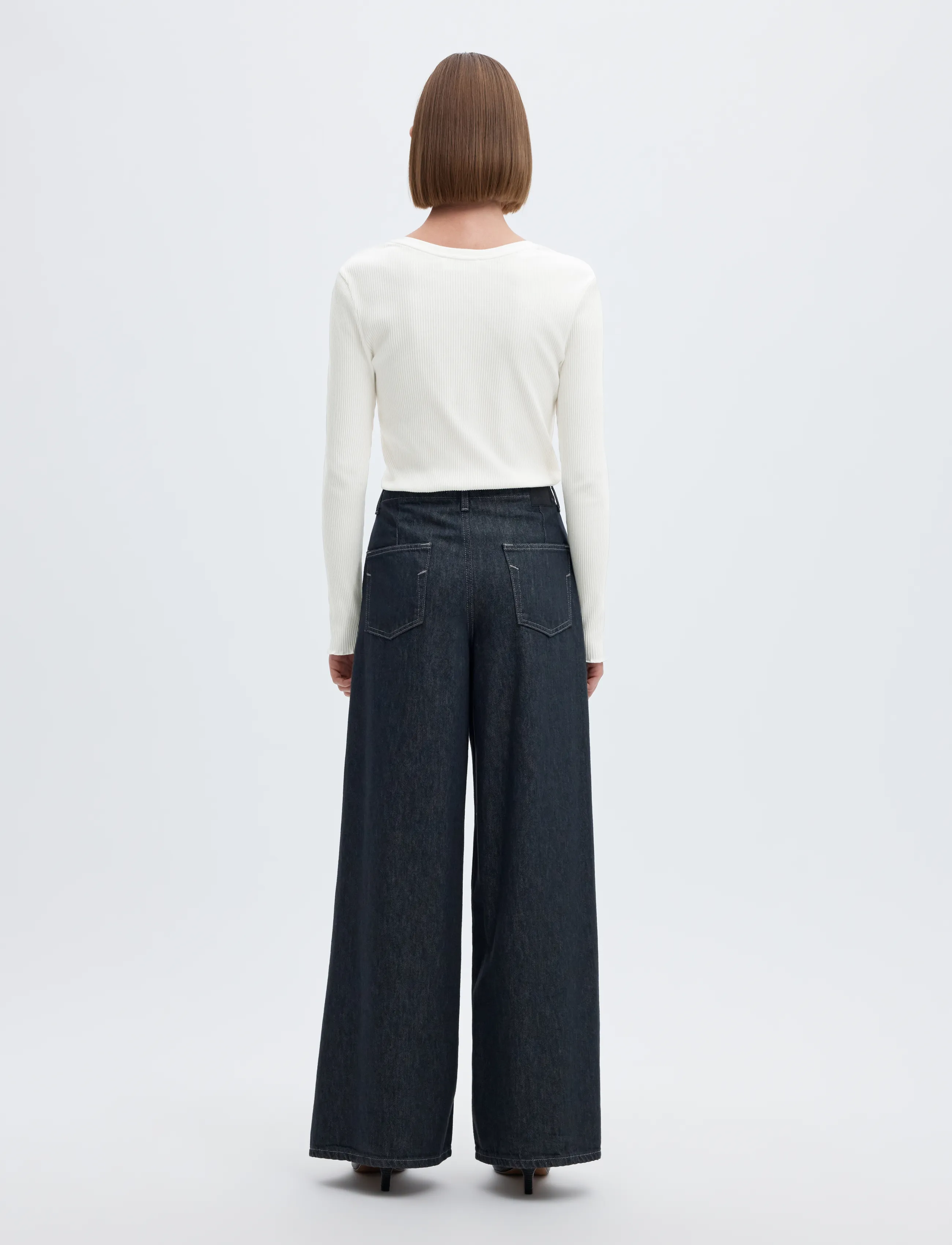 Selected - SLWANNA LS CREW NECK TEE S NOOS - långärmade toppar - snow white - 3
