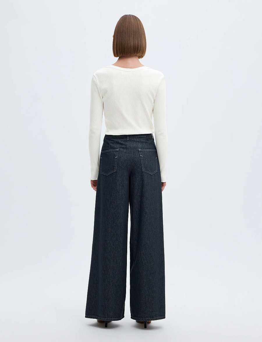 Selected - SLWANNA LS CREW NECK TEE S NOOS - langärmlige tops - snow white - 3