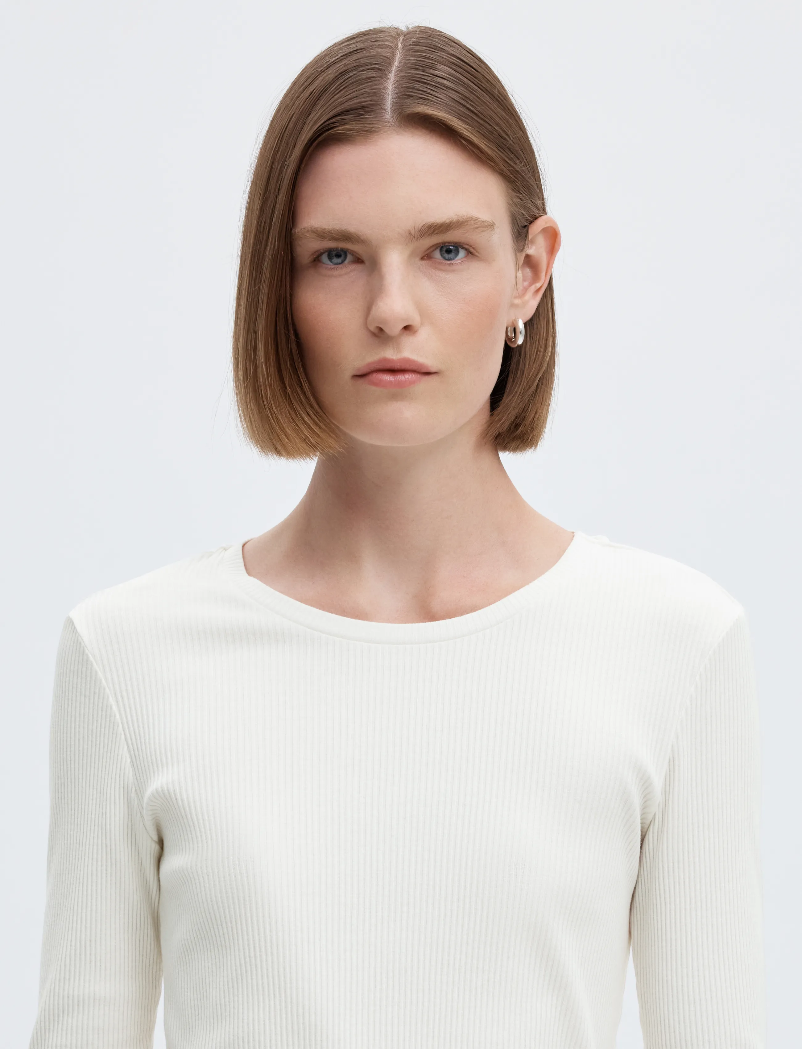 Selected - SLWANNA LS CREW NECK TEE S NOOS - långärmade toppar - snow white - 5