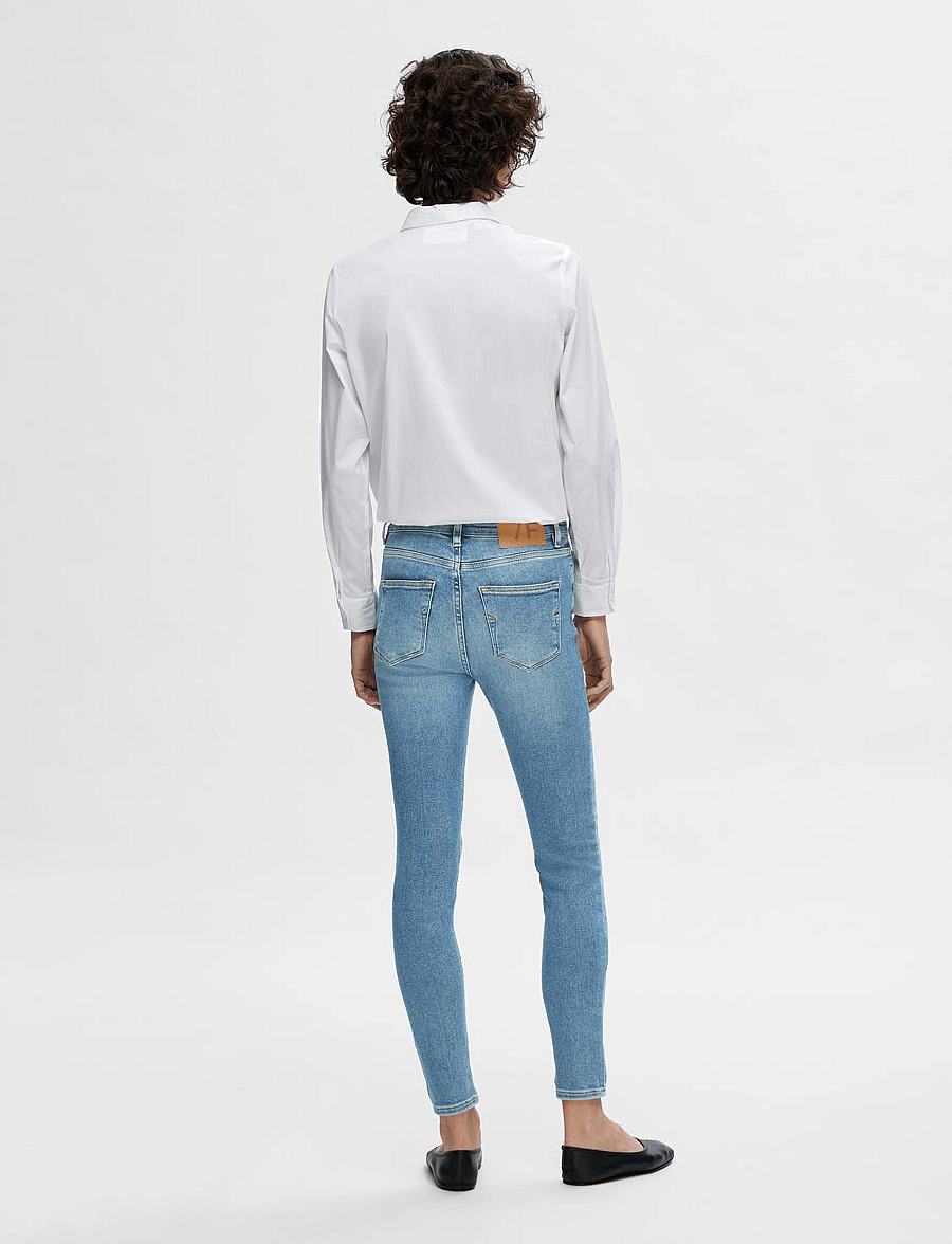Selected - SLFSOPHIA MW SKINNY MID BLUE JEAN U NOOS - jeans skinny - medium blue denim - 3