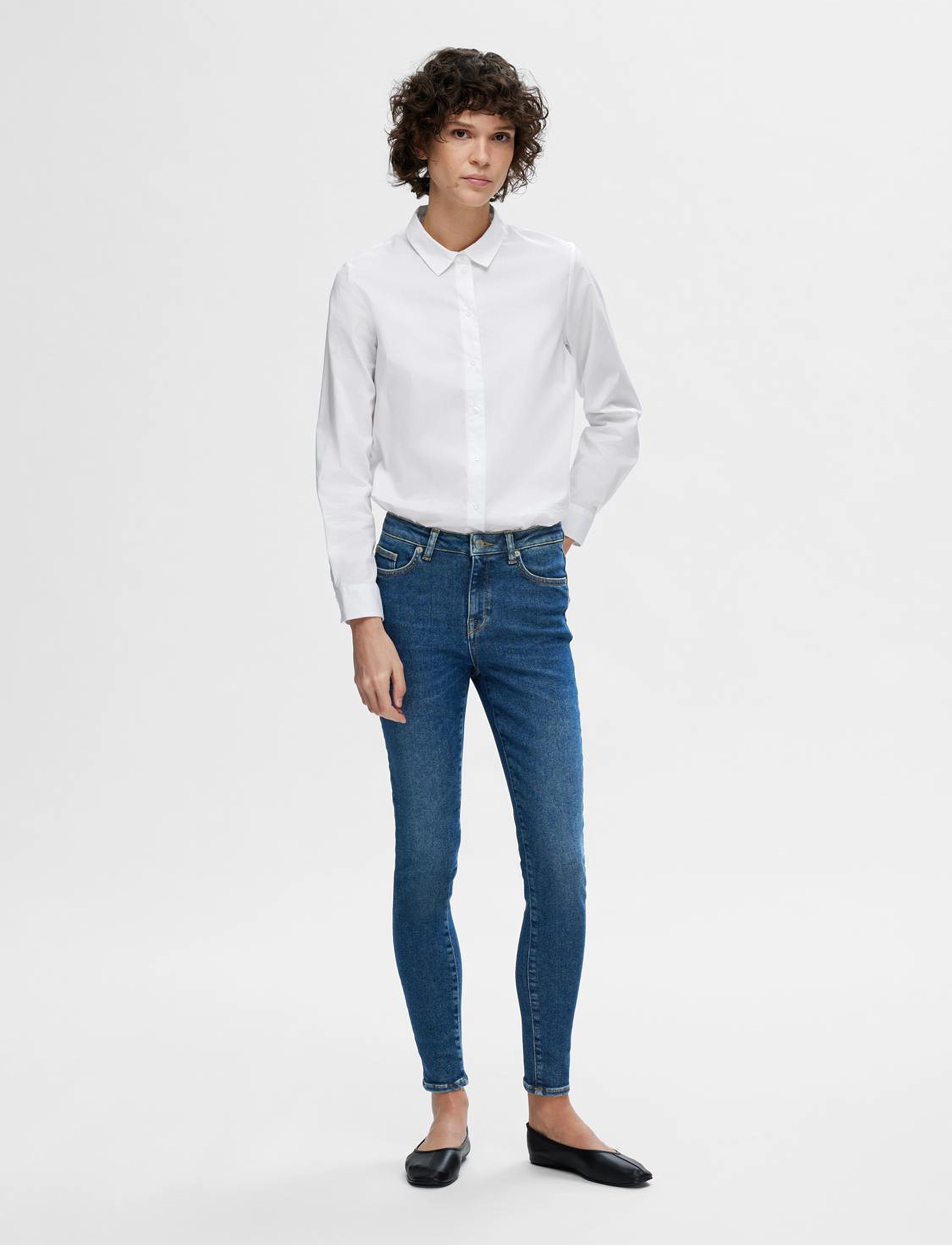 Selected - SLFSOPHIA MW SKINNY DARK BLU JEAN U NOOS - jeans skinny - dark blue denim - 5