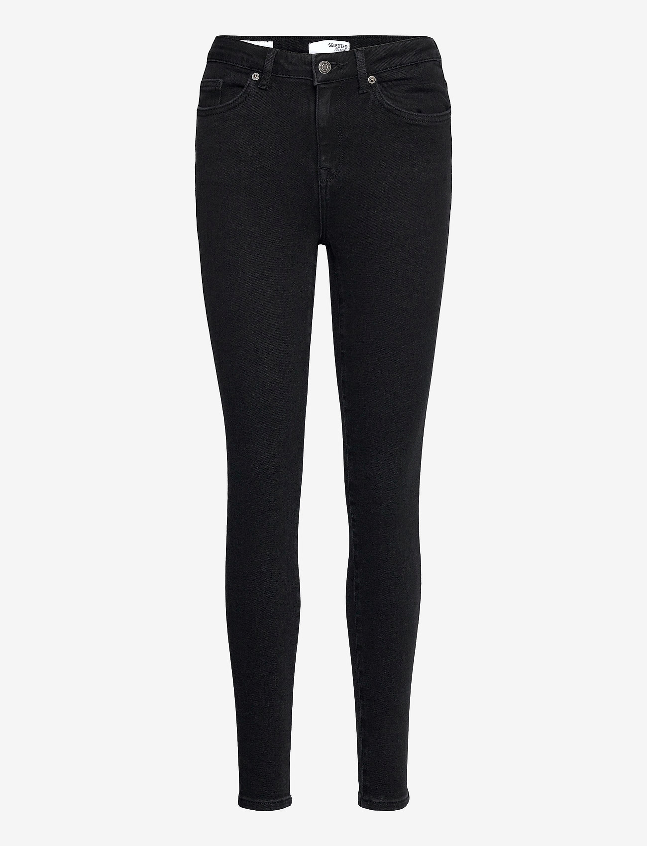 Selected - SLFSOPHIA MW SKINNY  BLACK JEANS U NOOS - skinny jeans - black denim - 1