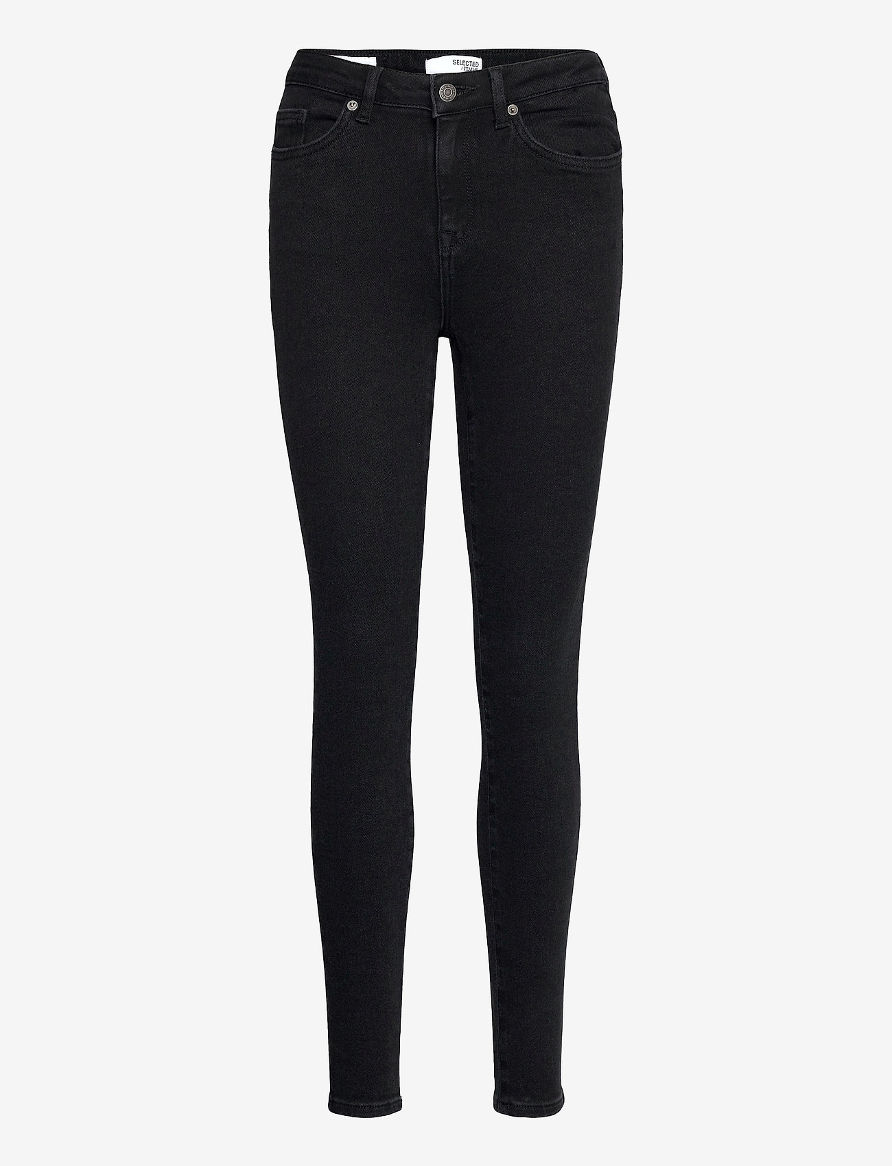 Selected Femme - SLFSOPHIA MW SKINNY  BLACK JEANS U NOOS - skinny jeans - black denim - 1