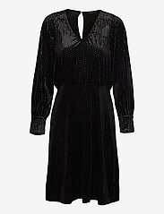 Selected Femme - SLFVARIA LS SHORT DRESS EX - midi dresses - black - 0