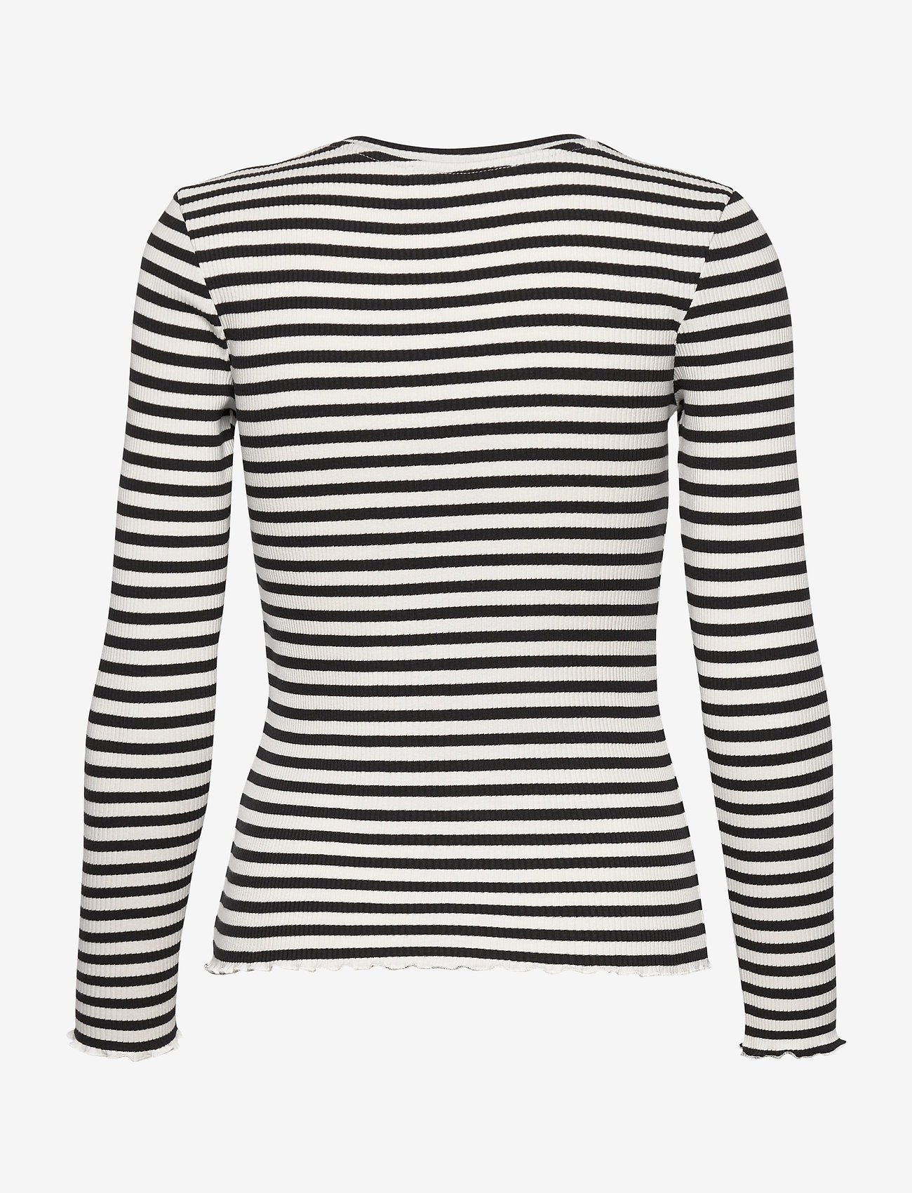 Selected - SLFANNA LS CREW NECK TEE STR NOOS - langærmede toppe - black - 2