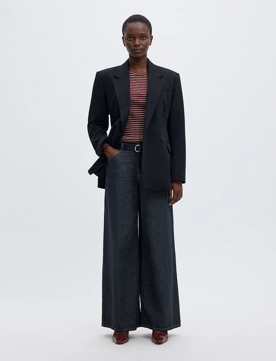 Selected - SLWANNA LS CREW NECK TEE STR NOOS - langærmede toppe - tawny port - 5