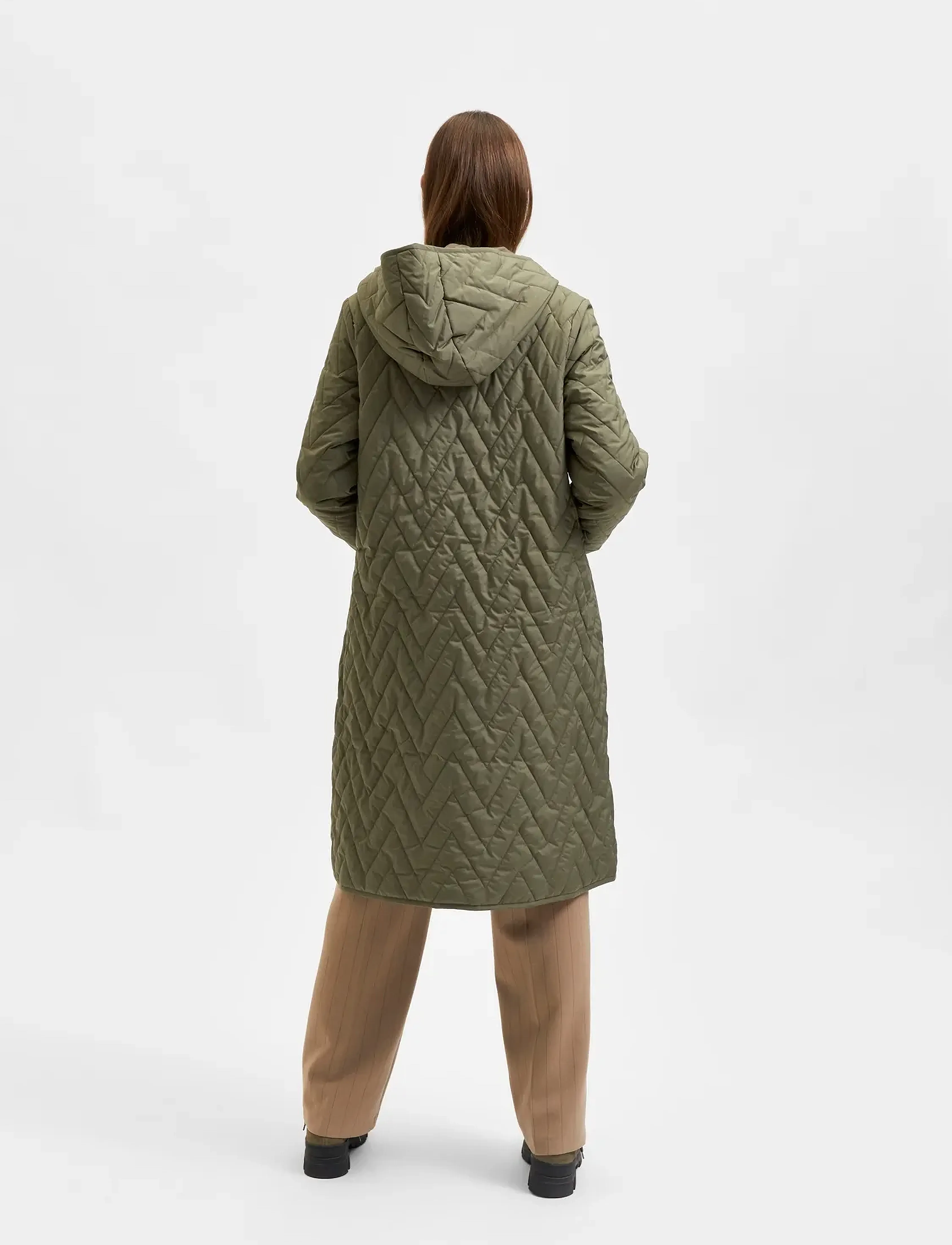 Selected - SLFNORA QUILTED COAT - overtøj - kalamata - 3