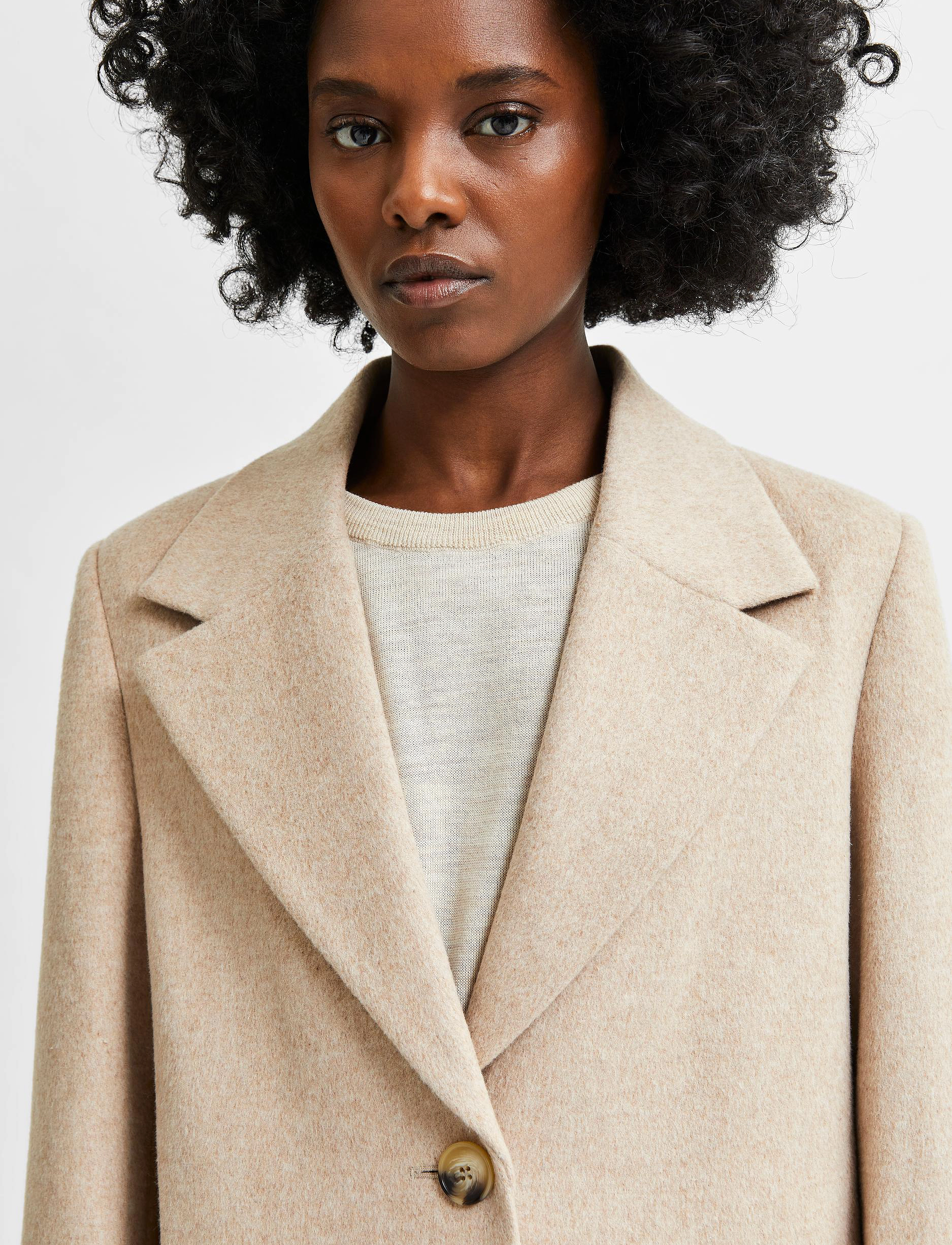 Selected - SLFNEW SASJA WOOL COAT B NOOS - beige - 5