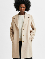 Selected Femme - SLFNEW SASJA WOOL COAT B NOOS - winter coats - beige - 9
