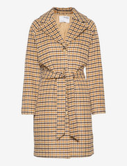 Selected Femme - SLFMILANOOL CHECK COAT - winter coats - sandshell - 0
