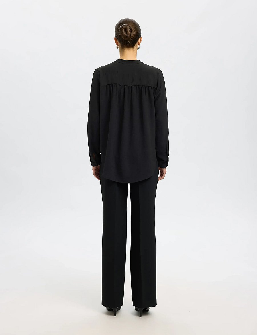 Selected - SLWMIVIA LS TOP B NOOS - langärmelige blusen - black - 3