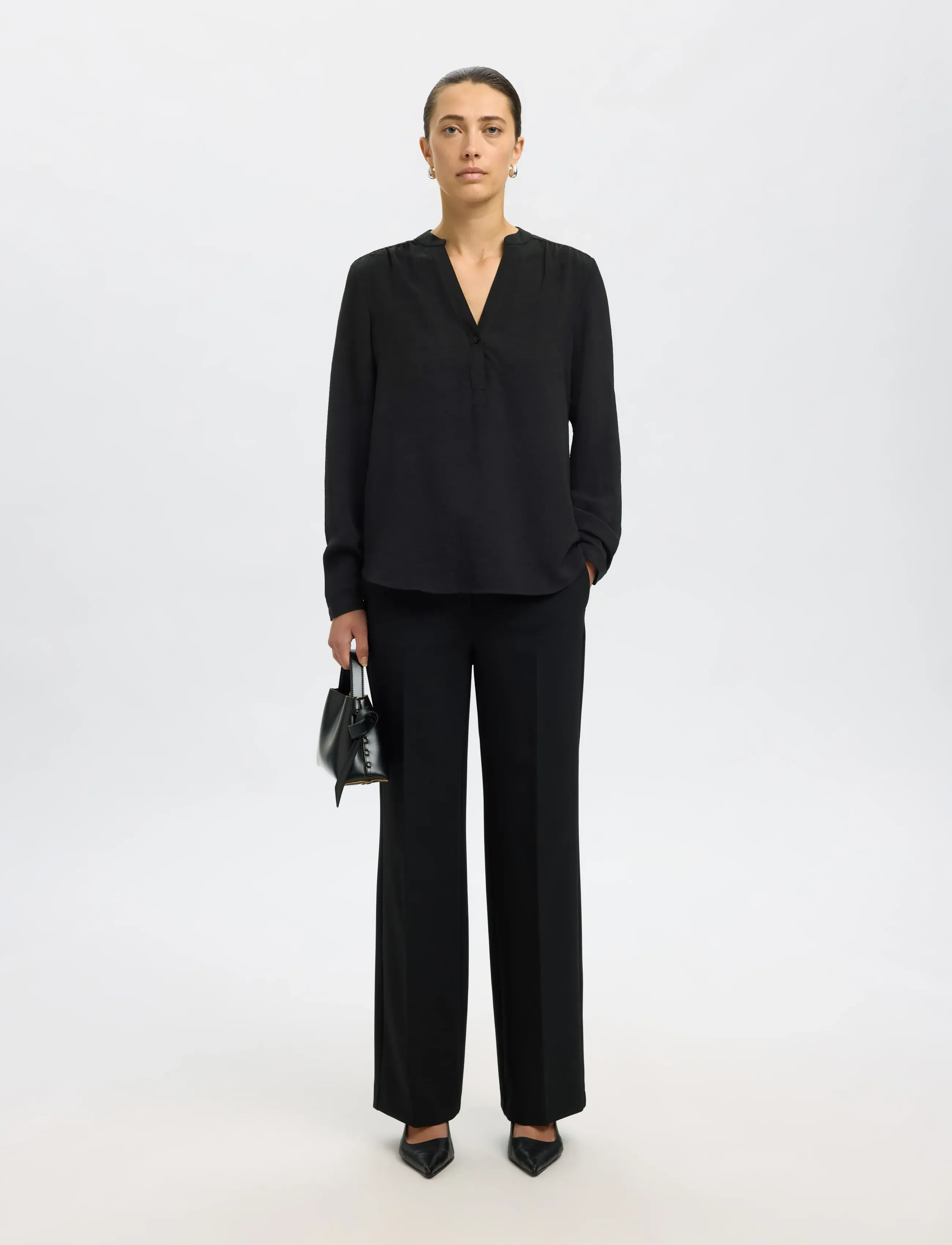 Selected - SLWMIVIA LS TOP B NOOS - langærmede bluser - black - 4