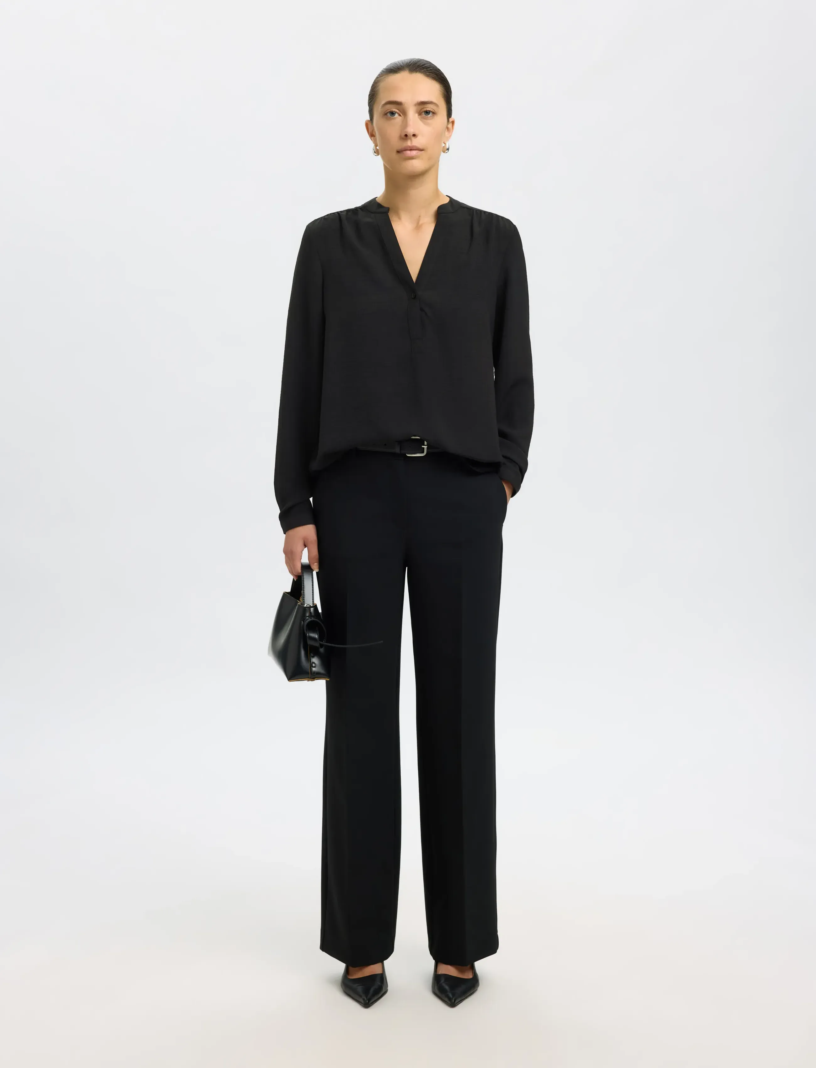 Selected - SLWMIVIA LS TOP B NOOS - langærmede bluser - black - 5