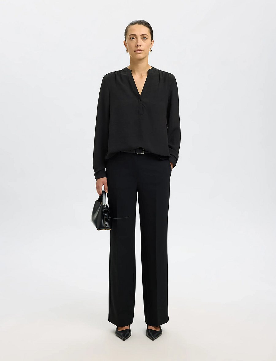 Selected - SLWMIVIA LS TOP B NOOS - langärmelige blusen - black - 5