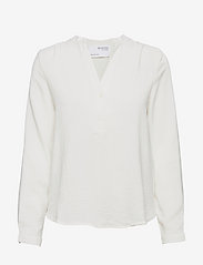 Selected Femme - SLFMIVIA LS TOP B NOOS - bluzki z długimi rękawami - snow white - 1