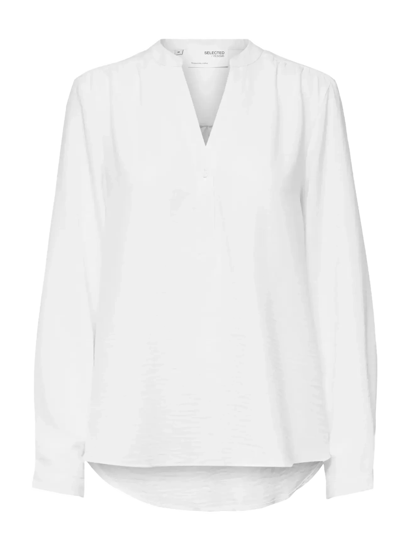 Selected SLFMIVIA LS TOP B NOOS - Bluser - SNOW WHITE / white