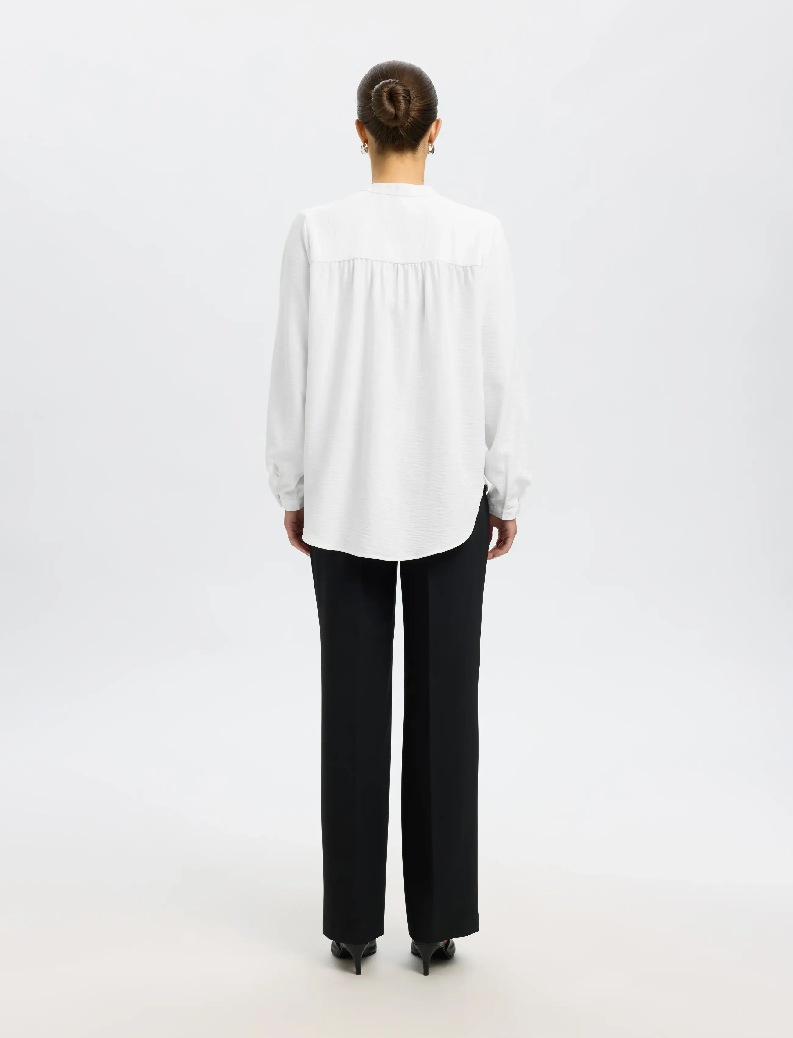 Selected - SLFMIVIA LS TOP B NOOS - pikkade varrukatega pluusid - snow white - 2