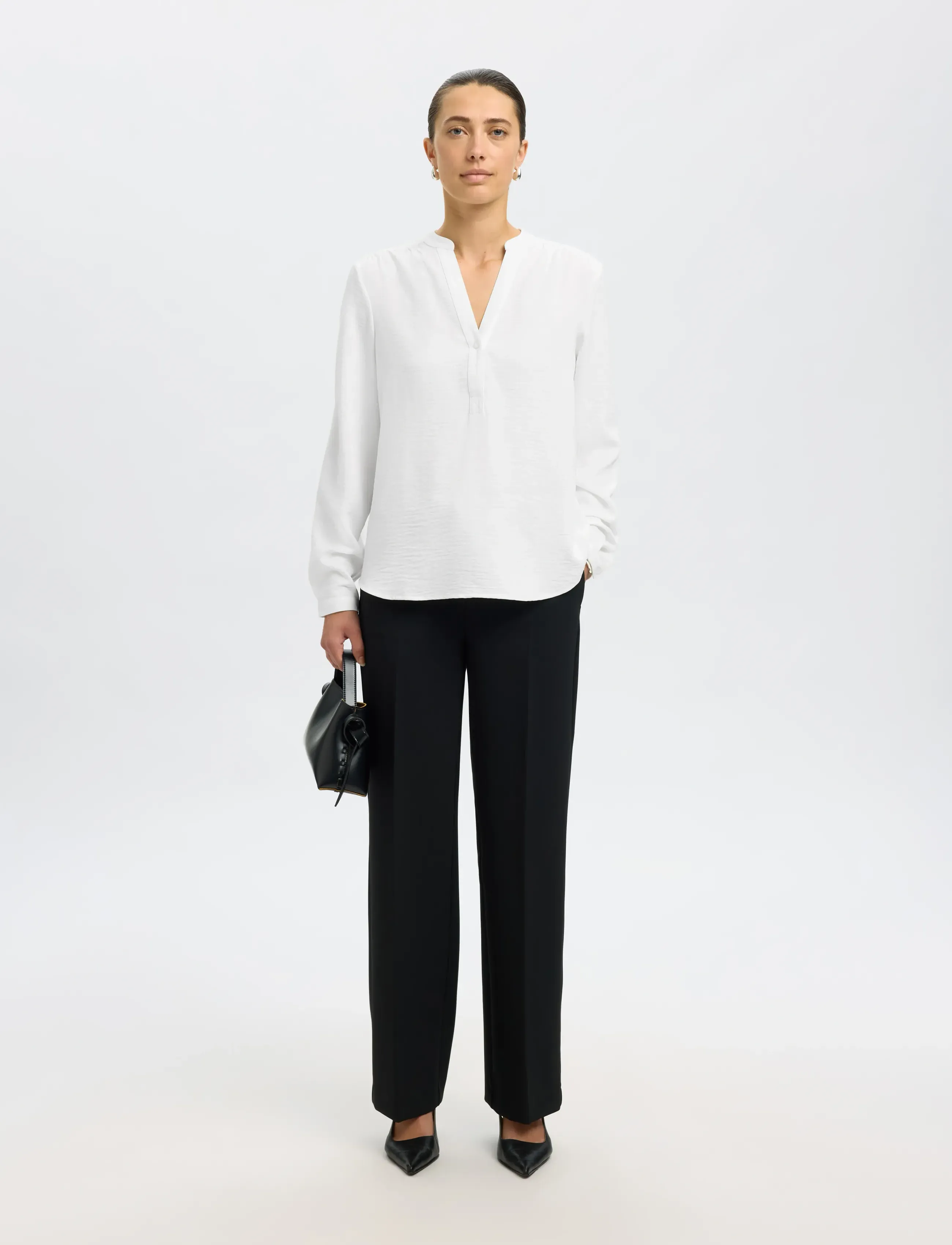 Selected - SLFMIVIA LS TOP B NOOS - pikkade varrukatega pluusid - snow white - 5