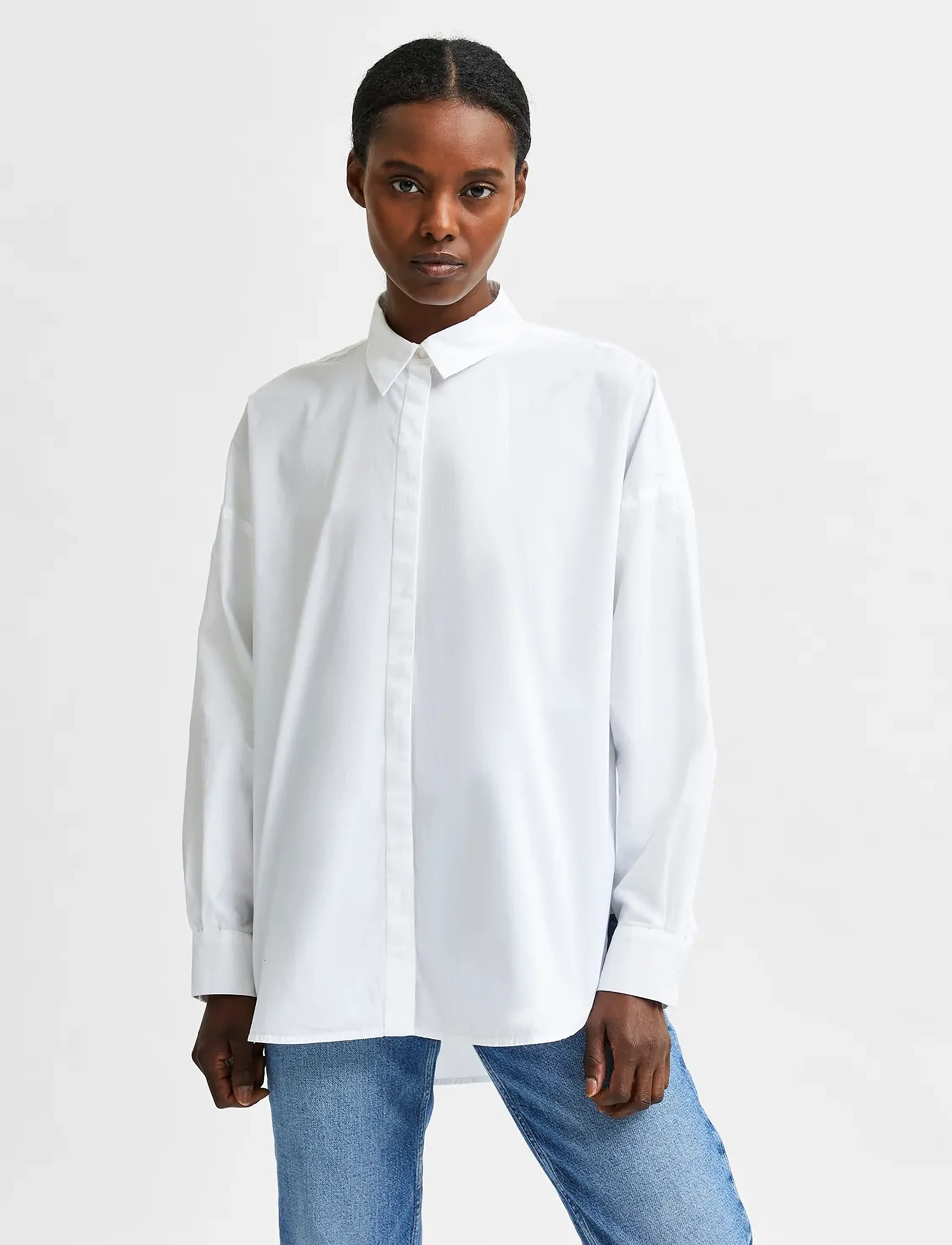 Selected SLFHEMA LS SHIRT B - Hemden - BRIGHT WHITE / white