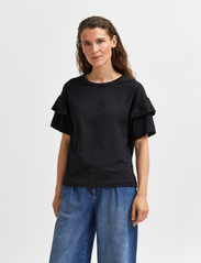 Selected Femme - SLFRYLIE SS FLORENCE TEE M NOOS - lowest prices - black - 2