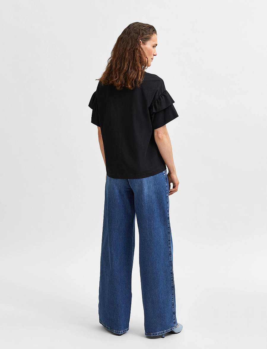 Selected - SLFRYLIE SS FLORENCE TEE M NOOS - t-shirts - black - 3