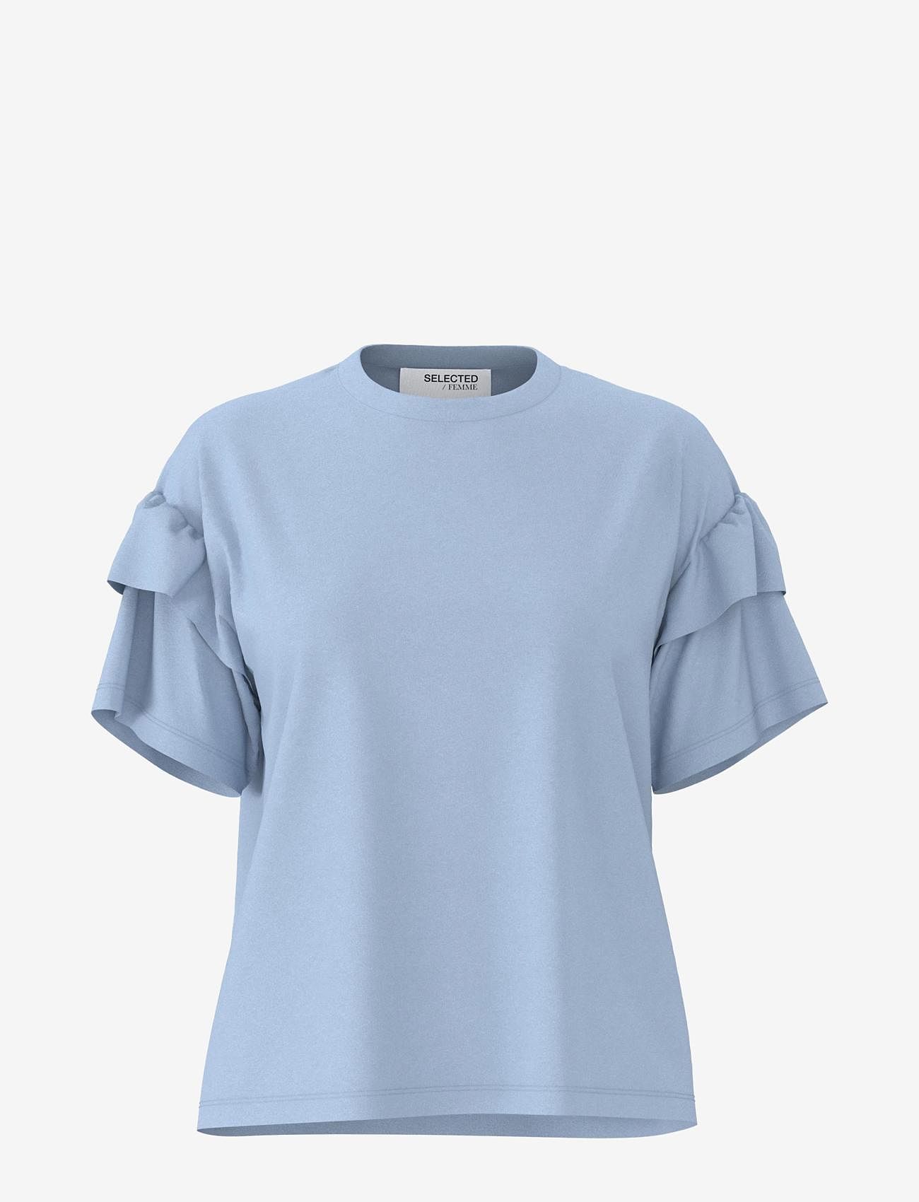 Selected Femme - SLFRYLIE SS FLORENCE TEE M NOOS - lowest prices - cashmere blue - 0
