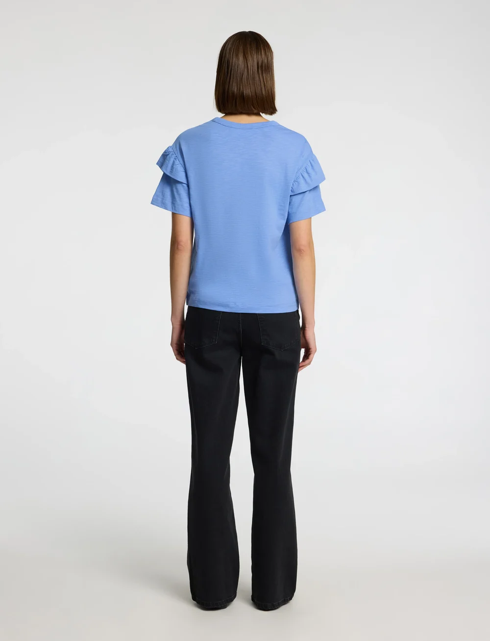 Selected - SLFRYLIE SS FLORENCE TEE M - t-shirts - cornflower blue - 3