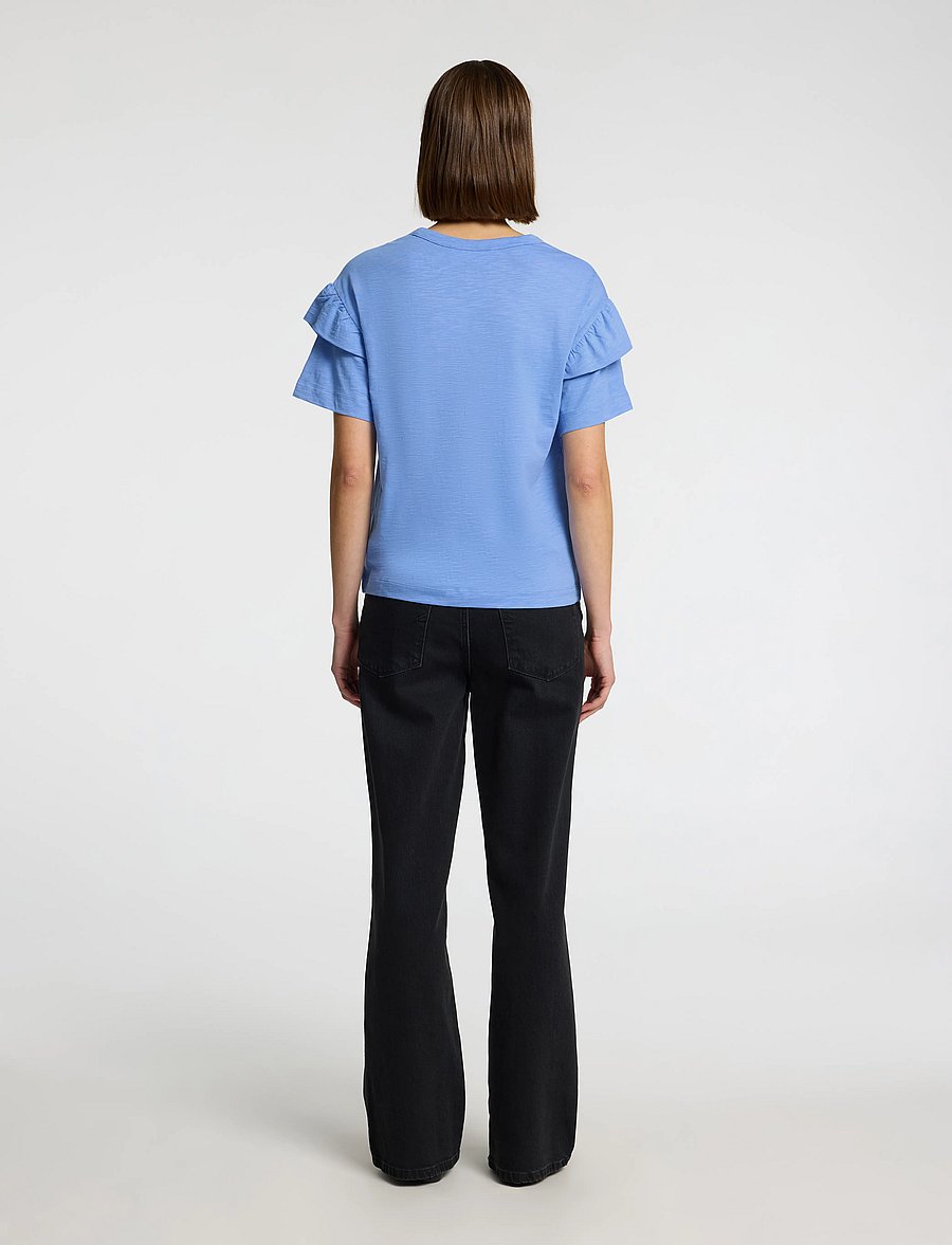 Selected - SLFRYLIE SS FLORENCE TEE M NOOS - t-shirts - cornflower blue - 3