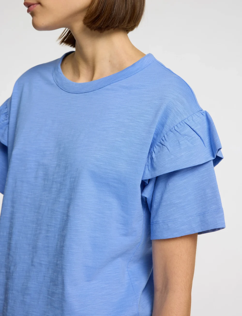 Selected - SLFRYLIE SS FLORENCE TEE M - t-shirts - cornflower blue - 5