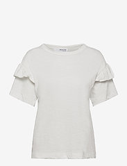 Selected Femme - SLFRYLIE SS FLORENCE TEE M NOOS - t-shirts - snow white - 0