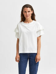 Selected Femme - SLFRYLIE SS FLORENCE TEE M NOOS - najniższe ceny - snow white - 2