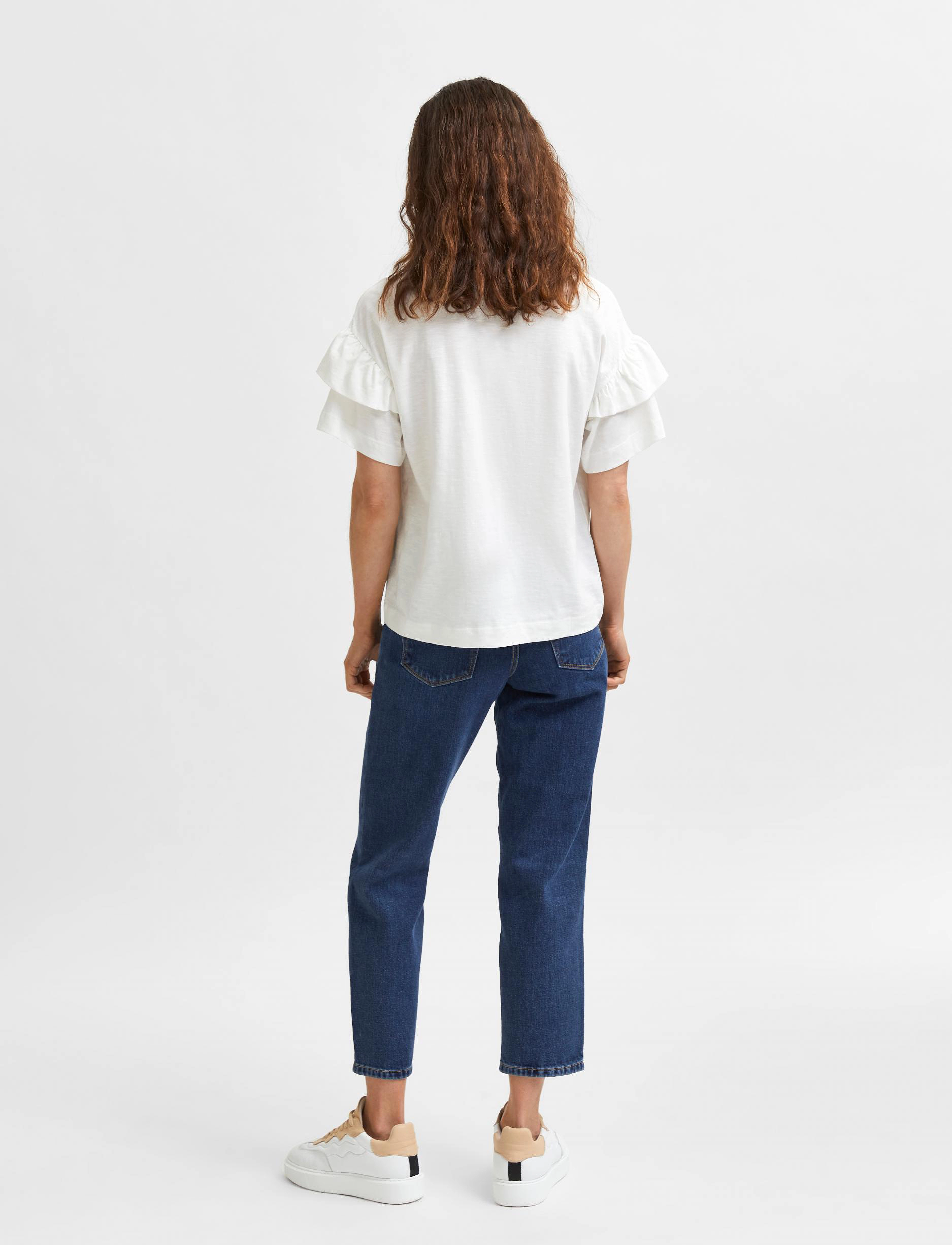 Selected - SLFRYLIE SS FLORENCE TEE M NOOS - stuttermarbolir - snow white - 3