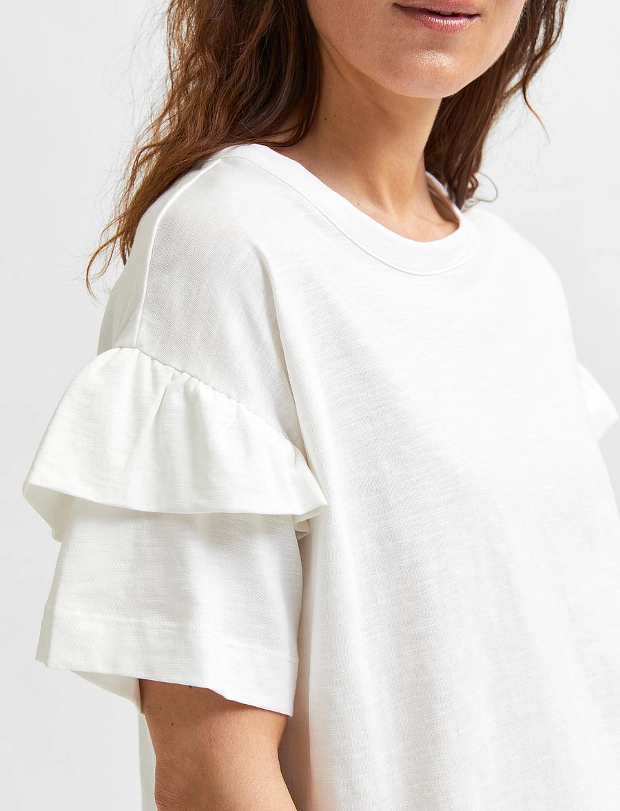 Selected - SLFRYLIE SS FLORENCE TEE M NOOS - t-shirts - snow white - 4