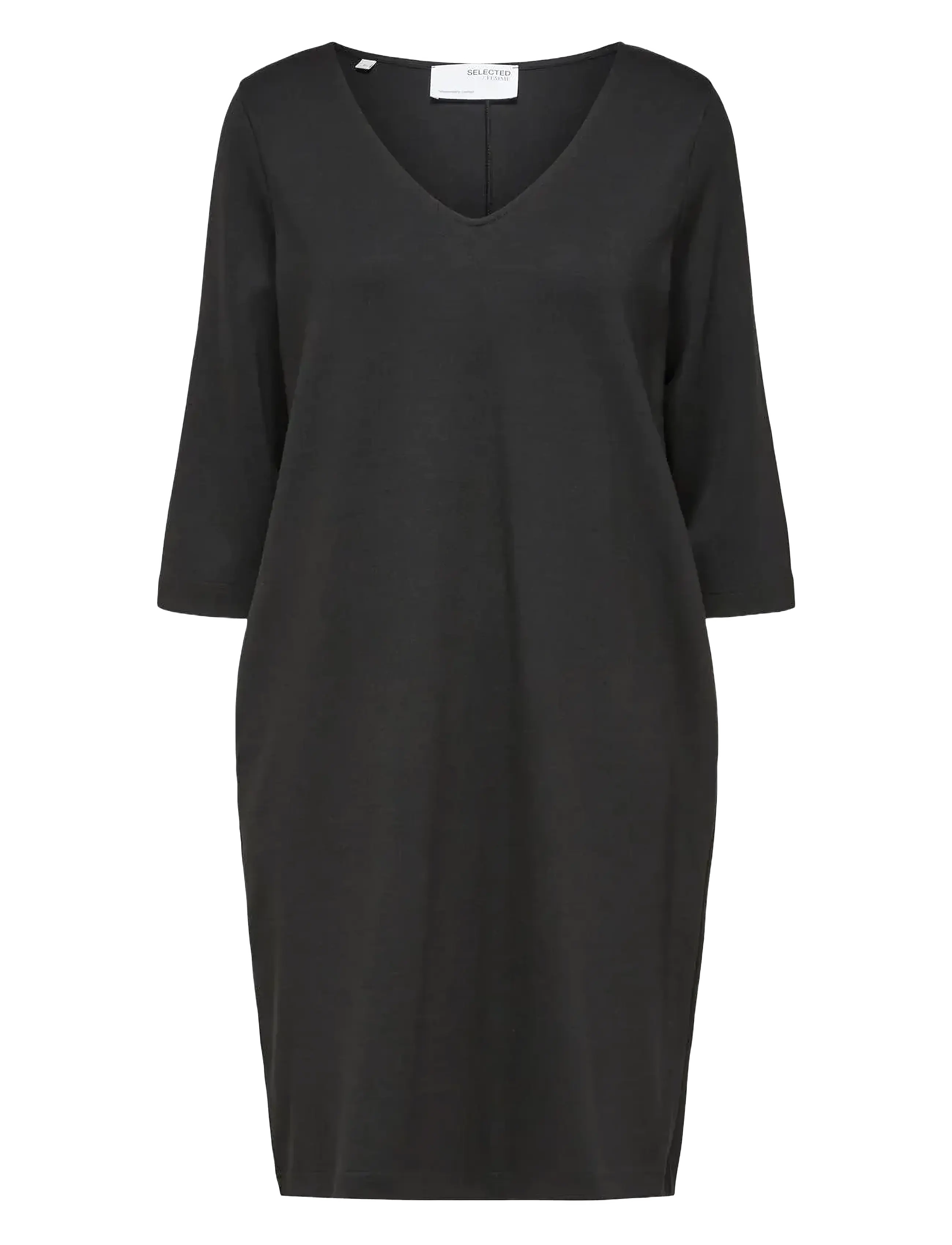 Selected SLFCARO-TUNNI 3/4 SHORT DRESS B - Kjoler - BLACK / black