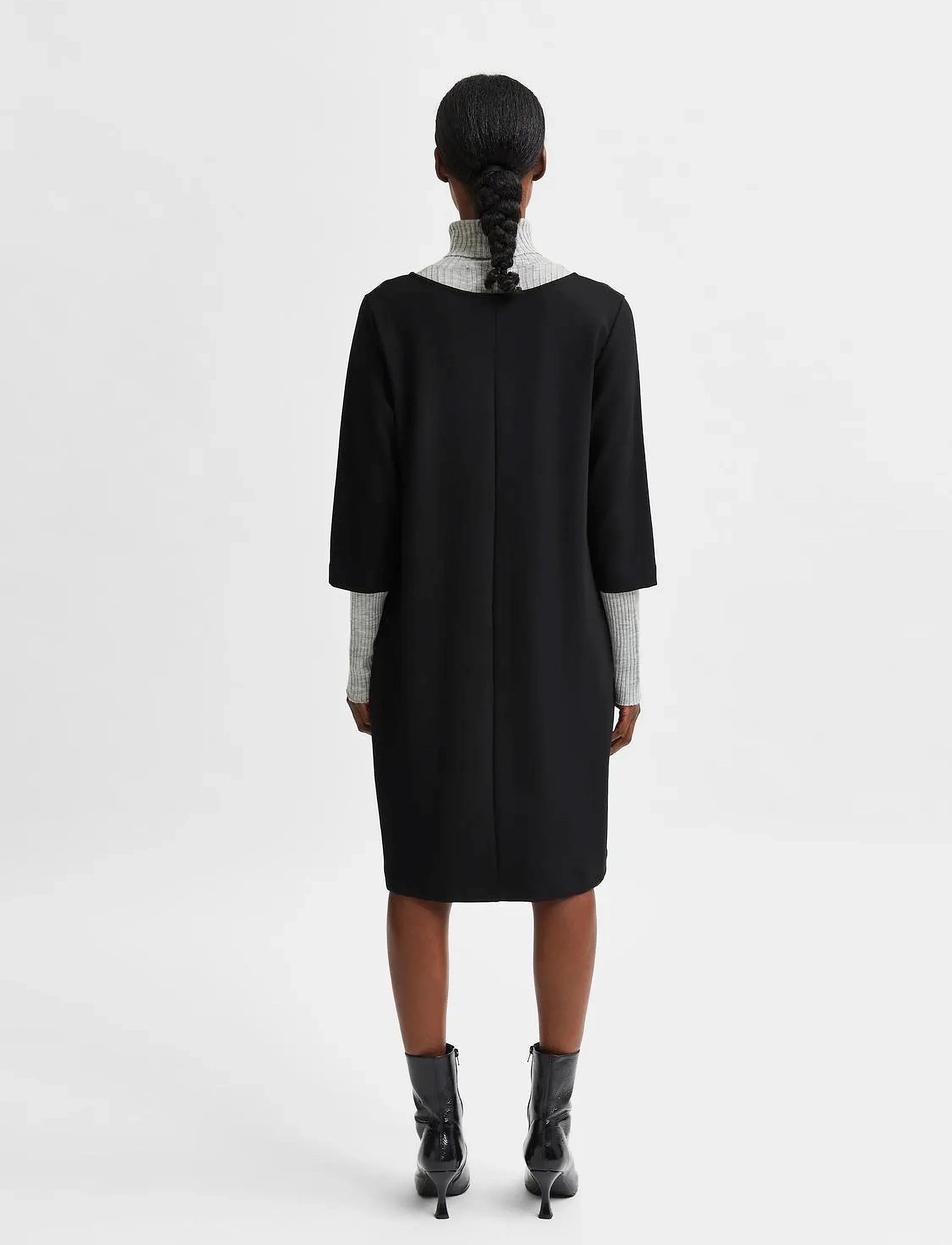 Selected - SLFCARO-TUNNI 3/4 SHORT DRESS B - korte kjoler - black - 3