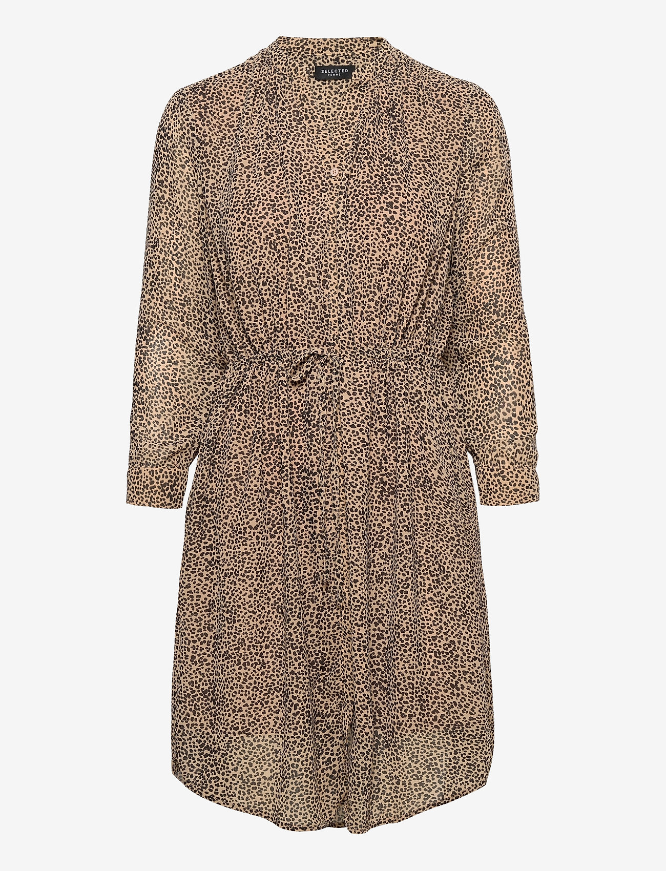 Selected Femme - SLFDAMINA-ANNI 7/8 DRESS EX - tannin - 0