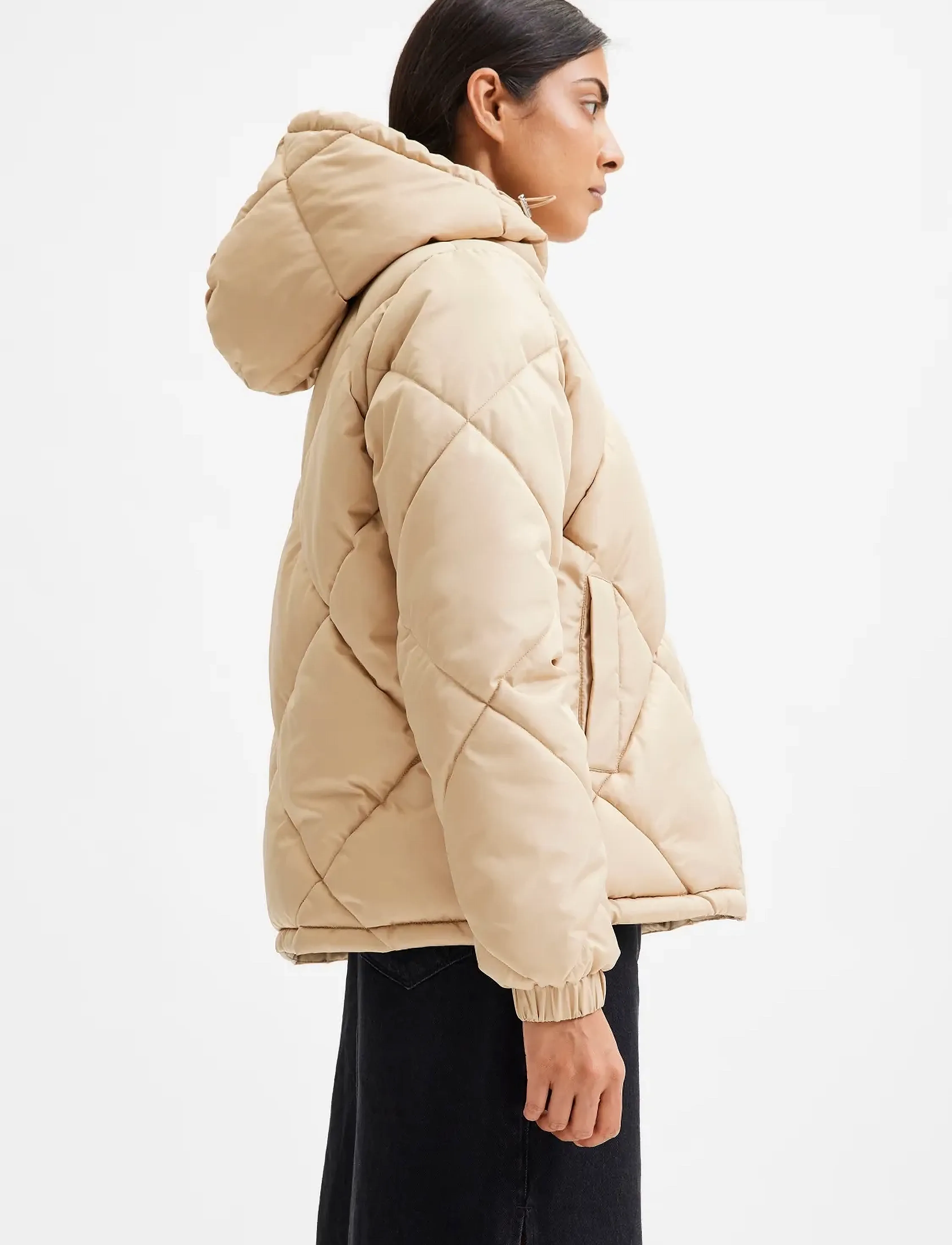 Selected - SLFMONIKA PUFFER JACKET - overtøj - travertine - 5